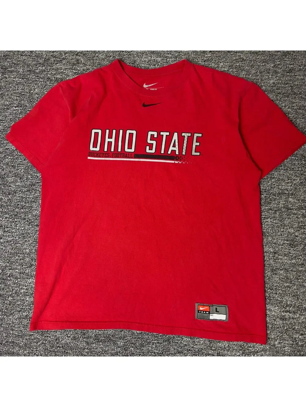 Nike Ohio State Buckeyes Football Tee Mens L Red Collegiate